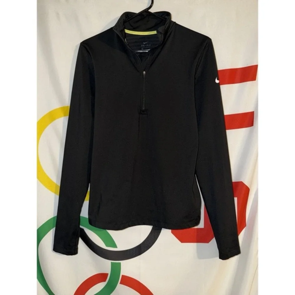 Nike Pro Half Zip Pullover Sweatshirt Womens Medium Black‎